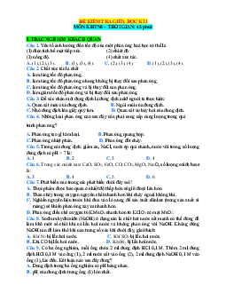 Đề kiểm tra giữa học kỳ 1 KHTN 8 Cánh diều