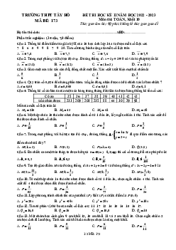 Đề thi học kỳ 2 Toán 10 năm 2022 – 2023 trường THPT Tây Hồ – Hà Nội