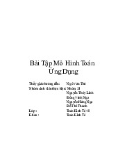 Bài tập mô hình toán ứng dụng môn Toán kinh tế | Học viện Công Nghệ Bưu Chính Viễn Thông