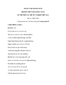 Đề thi thử THPT Quốc gia 2021 môn Ngữ Văn trường Trần Quốc Tuấn, Quảng Ngãi (có đáp án)