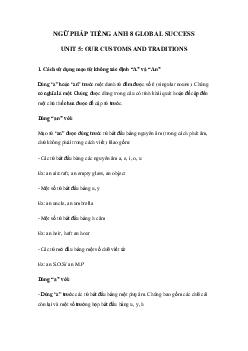 Ngữ pháp Unit 5 lớp 8 Our customs and traditions Global success