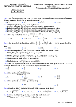 Đề KSCL lần 3 Toán 11 năm 2022 – 2023 trường THPT Nguyễn Viết Xuân – Vĩnh Phúc