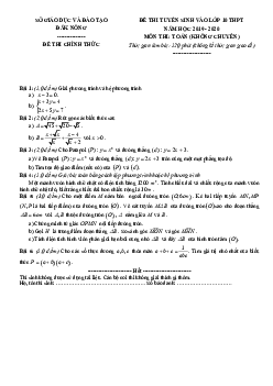 Đề tuyển sinh lớp 10 THPT năm 2019 – 2020 môn Toán sở GD&ĐT Đắk Nông