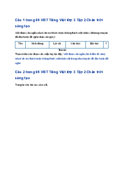 Giải Bài 2: Hương vị Tết bốn phương trang 69 VBT Tiếng Việt lớp 3 Tập 2 Chân trời sáng tạo