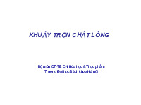 Khuấy trộn chất lỏng | Bài giảng môn quá trình thiết bị | Đại học Bách khoa hà nội