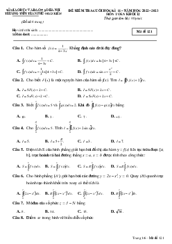 Đề cuối học kì 2 Toán 12 năm 2022 – 2023 trường THPT Trần Phú – Hà Nội