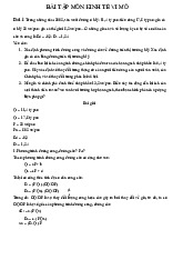 Bài tập - Phân tích cầu và cung, chính sách thuế, trợ cấp môn Kinh tế vi mô | Trường Đại học Kinh Tế Quốc Dân
