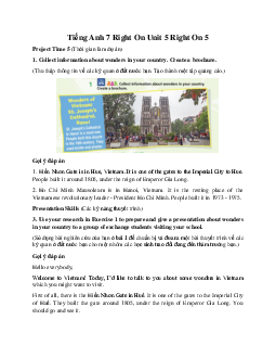 Tiếng Anh 7 Right On Unit 5 Right On 5