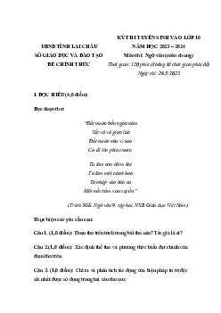 Đề thi vào 10 môn Ngữ văn năm 2023 - 2024 sở GD&ĐT Lai Châu