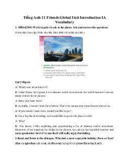 Giải Tiếng Anh 11 Unit Introduction IA Vocabulary | Friends Global