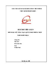 Bài thi tiểu luận môn học kỹ năng tạo lập văn bản tiếng Việt | Học viện Hành chính Quốc gia