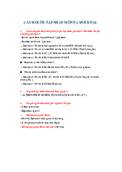 Câu hỏi ôn tập nhập môn ngành Dược  | Trường đại học Quốc Tế Hồng Bàng