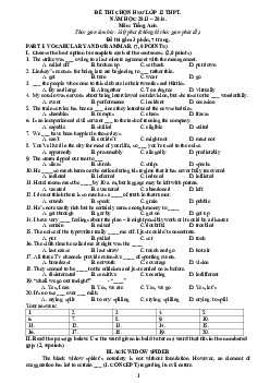 Đề thi tham khảo kì thi chọn HSG lớp 12 THPT năm học 2013 – 2014 môn Tiếng Anh