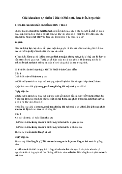 Giải Khoa học tự nhiên 7 Bài 4: Phân tử, đơn chất, hợp chất | Cánh Diều