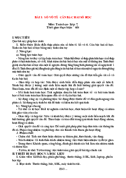 Giáo án Toán 7 Chương 2 Bài 1: Số vô tỉ sách Chân trời sáng tạo