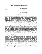 Bài tiểu luận môn Luật hình sự | Trường Đại học Kinh Doanh và Công Nghệ Hà Nội