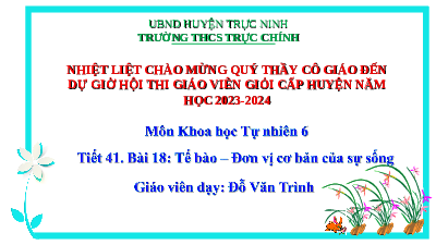 Giáo án điện tử Khoa học tự nhiên 6 bài 18 Kết nối tri thức : Tế bào - Đơn vị cơ bản của sự sống