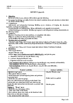 Review 9 | Giáo án Tiếng Anh 2 sách i-Learn Smart Start (Cả năm)