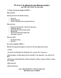 Đề cương ôn tập giữa học kì 1 môn Khoa học tự nhiên 7 sách Kết nối tri thức với cuộc sống
