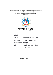 Bài tiểu luận - Triết học Mác Lenin| Đại học Kinh Tế Quốc Dân