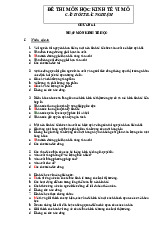 Đề thi trắc nghiệm môn kinh tế vi mô trường đại học kinh tế quốc dân