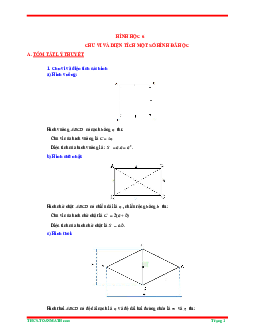 Tóm tắt lý thuyết và bài tập trắc nghiệm chu vi và diện tích của một số tứ giác đã học