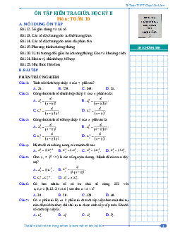 Đề cương giữa kỳ 2 Toán 10 năm 2023 – 2024 trường THPT Châu Văn Liêm – Cần Thơ