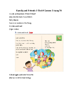 Family and Friends 3 Unit 9 He can run Lesson 5 trang 70