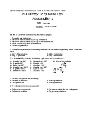 Homework for team submission - Chemistry for engineers | Trường Đại học Quốc tế, Đại học Quốc gia Thành phố HCM