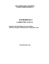 Manual 2024 Môn Microbiology Lab | Trường Đại học Quốc tế, Đại học Quốc gia Thành phố Hồ Chí Minh