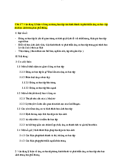 Chủ đề 7: Vận dụng lý luận về động cơ trong học tập vào hình thành và phát triển động cơ học  tập cho học sinh trung học phổ thông.