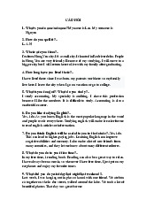 Đề cương ôn tập môn Tiếng anh có đáp án  | Học viện Nông nghiệp Việt Nam