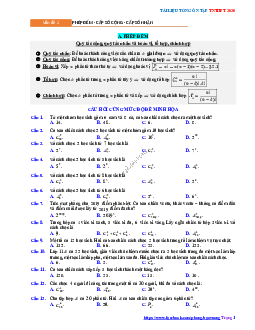 Tổng ôn tập TN THPT 2020 môn Toán: Phép đếm – cấp số cộng – cấp số nhân