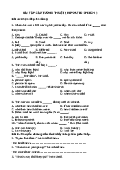 Bài tập câu tường thuật - Chuyên Anh | Trường Đại học Ngoại ngữ, Đại học Quốc gia Hà Nội