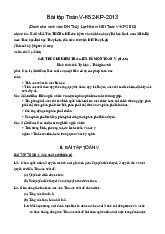 Bài tập toán V-K52: Kiểm tra giữa kỳ & bài tập năm 2013 môn Đại số tuyến tính | Trường Đại học Thủy Lợi