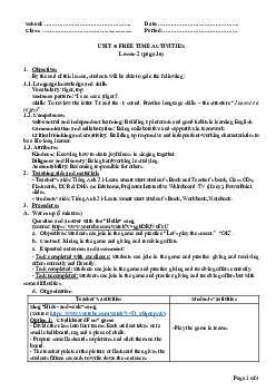 Unit 5: U5L2A | Giáo án Tiếng Anh 2 sách i-Learn Smart Start (Cả năm)