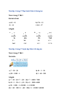 Toán lớp 4 trang 17 Bài 47: Nhân với số có hai chữ số Chân trời sáng tạo