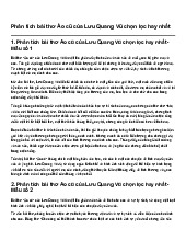 Phân tích bài thơ Áo cũ của Lưu Quang Vũ chọn lọc hay nhất | Ngữ văn 11