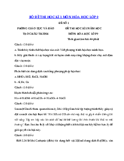 TOP 15 Đề thi học kì 1 môn Hóa học lớp 9 có đáp án