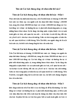 Văn mẫu lớp 6: Tóm tắt văn bản Các loài chung sống với nhau như thế nào? | Kết nối tri thức