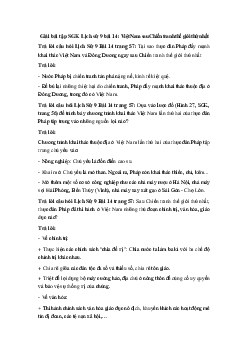 Giải bài tập SGK Lịch sử 9 bài 14