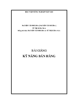 Kỹ Năng Bán Hàng: Nghệ Thuật và Chiến Lược Để Đạt Doanh Số Kỳ Vọng | Học viện Nông nghiệp Việt Nam