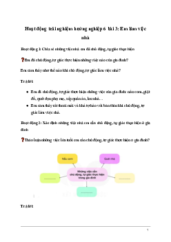 Giải Hoạt động trải nghiệm 6: Em làm việc nhà | Kết nối tri thức