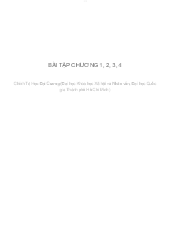 BÀI TẬP CHƯƠNG 1, 2, 3, 4 | Chính Trị Học Đại Cương| Đại học Khoa học Xã hội và Nhân văn, Đại học Quốc gia Thành phố HCM