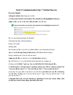 Unit 6 Communication lớp 7 Global Success
