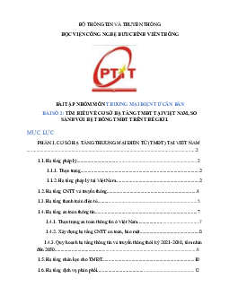 Bài tập nhóm môn Thương mại điện tử căn bản đề tài "Tìm hiểu về cơ sở hạ tầng thương mại điện tử Việt Nam và so sánh với hệ thống thương mại điện tử thế giới"