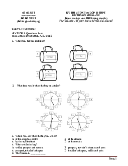 Đề thi học sinh giỏi Tiếng Anh 10 cấp tỉnh đề xuất (có đáp án)