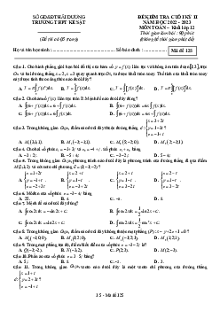 Đề cuối kỳ 2 Toán 12 năm 2022 – 2023 trường THPT Kẻ Sặt – Hải Dương