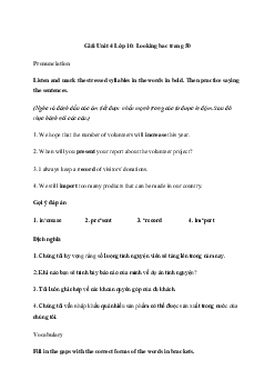 Tiếng Anh 10 Unit 4: Looking back - Kết Nối Tri Thức