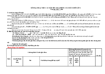 Kế hoạch dạy học Hoạt động trải nghiệm lớp 4 | Kết nối tri thức